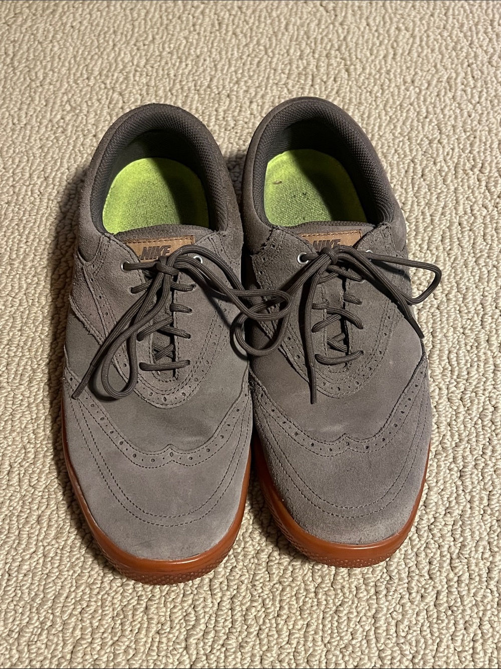 Nike Men’s Suede Wingtip Lunarlon Spikeless Golf Shoes, Sz 8-1/2
